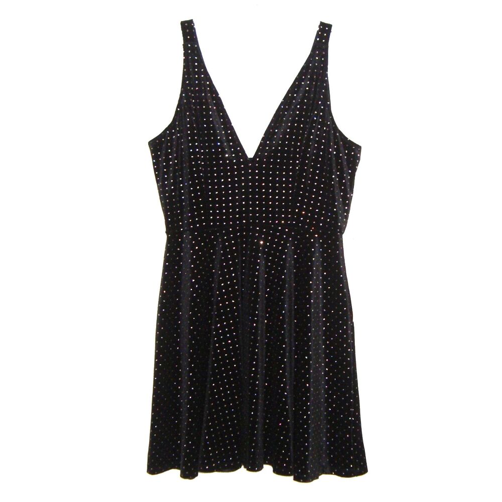 NWT Speechless Stretch Velvet Sparkling V-Neck Dress Party Y2K Goth 90s Grunge